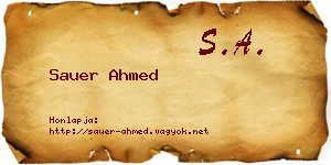 Sauer Ahmed névjegykártya